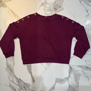 Lily White Burgundy Crew Neck Sweater